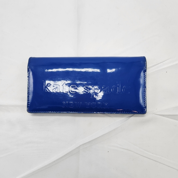 Kate Spade Blue Wallet & Gold chain to make crossbody - Picture 1 of 10